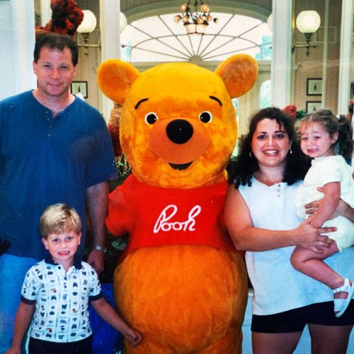 Family at with Winnie the Pooh Crystal Palace 1999