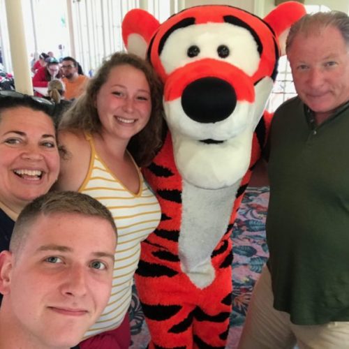 Family with Tigger in Disney World